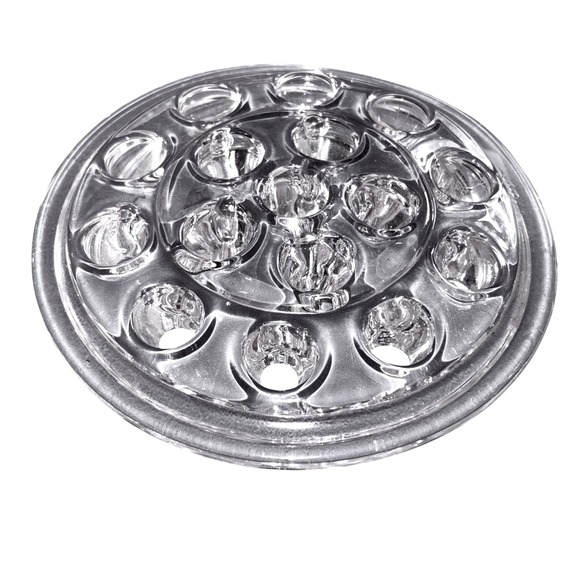 Other - Vintage Clear Glass Round Flower Frog Holder Vase Arrangement Tool 5"